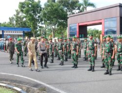 Kasrem 045/Gaya Hadiri Apel Gelar Pasukan Operasi Ketupat Menumbing