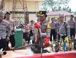 Polres Grobogan Musnahkan Ribuan Botol Miras Dan Ratusan Knalpot Brong