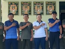 Komandan Kompi Senapan A Yonif 147/ KGJ Bangka Barat Bersama Kapolres Bangka Barat,Giat Olahraga Bersama