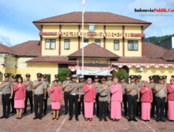 Kapolres Samosir Pimpin Langsung Kegiatan Kenaikan Pangkat 18 Personil Polres Samosir