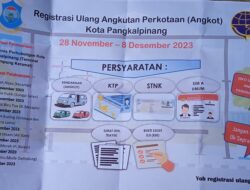 Kadishub Kota Pangkalpinang Giat Gelar Registrasi Ulang Angkutan Perkotaan ( Angkot )