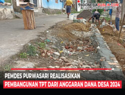 Pemdes Purwasari Realisasikan Pembangunan TPT Dari Dana Desa 2024