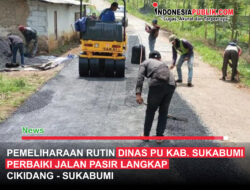 Pemeliharaan Rutin Dinas PU Kab, Sukabumi Perbaiki Jalan Pasir Langkap Cikidang Sukabumi