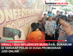 VIRALL ! Dua Influencer Muda Asal Sukabumi Di tangkap Polisi Di Duga Promosikan Judi Online