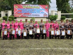 Kapolres Lampung Utara Pimpin Upacara Pengabdian dan Pemberian Reward Kepada Personel