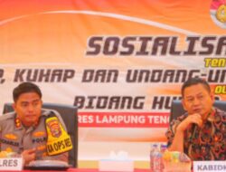 Kabidkum Polda Lampung Gelar Sosialisasi KUHP, KUHAP dan UU Penyesuaian Pidana di Polres Lampung Tengah