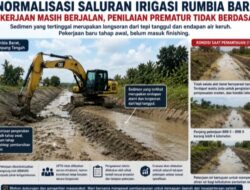 Pekerjaan Baru Tahap Awal, “Tudingan Normalisasi Irigasi Rumbia Barat Asal-Asalan Dinilai Prematur”